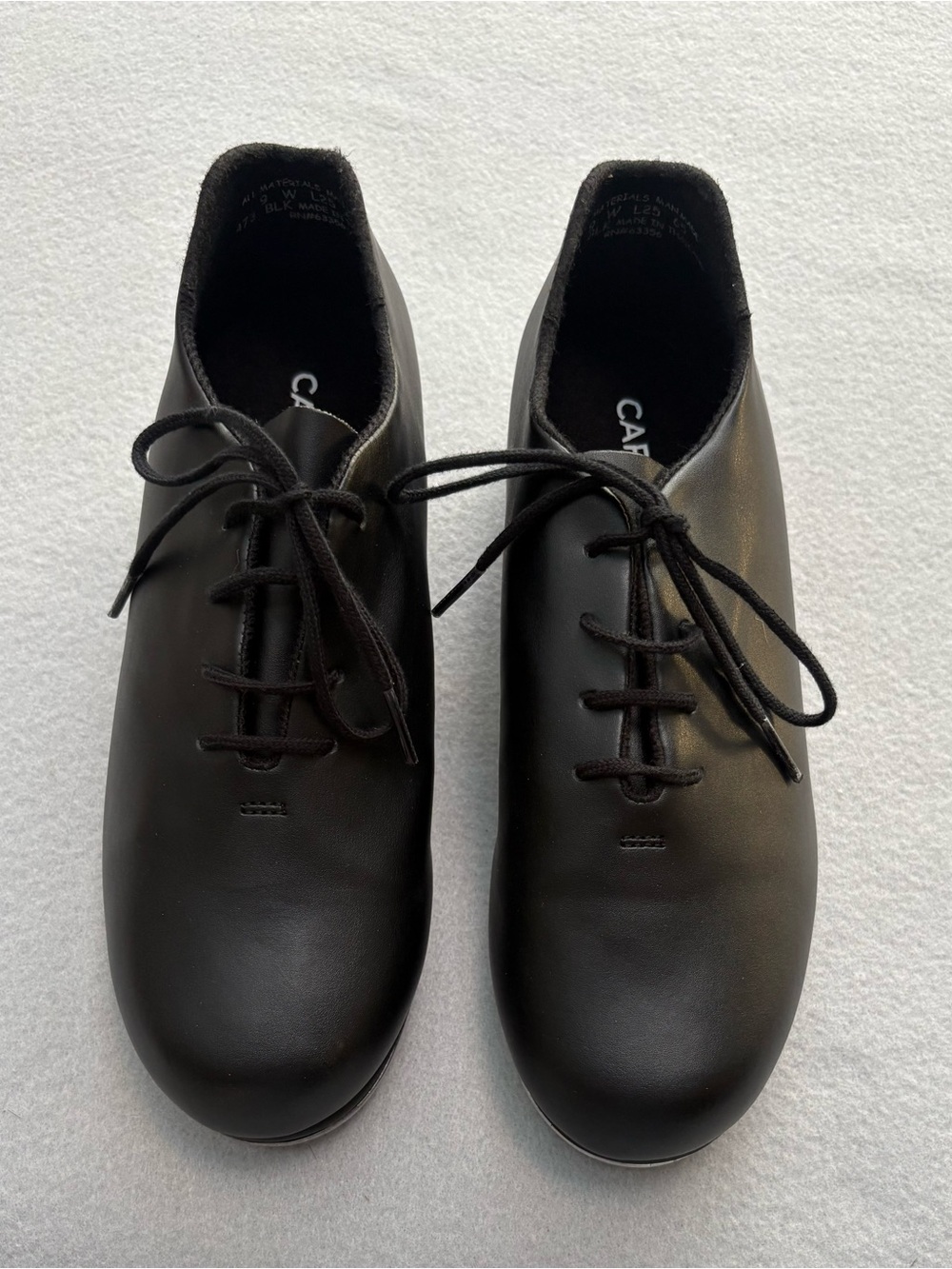 Capezio Cadence Women's 9 Wide Black Leather Tap Shoes Tele Tone Taps 227W